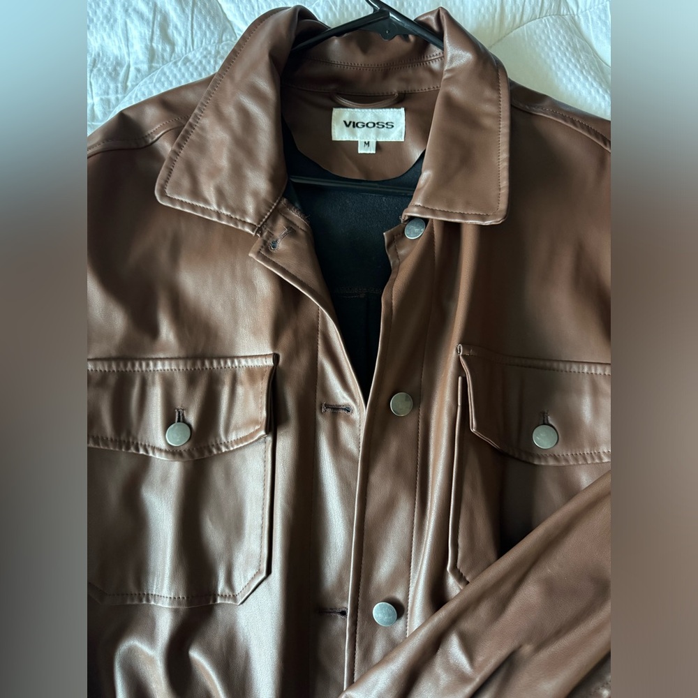 Faux leather shacket - Picture 3 of 5